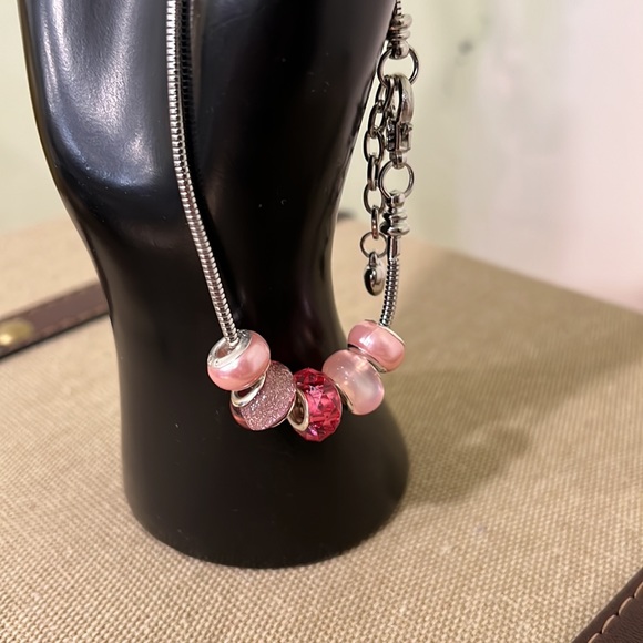 Charming Pink & SilverTone Bracelet Handmade by Me - Picture 5 of 5